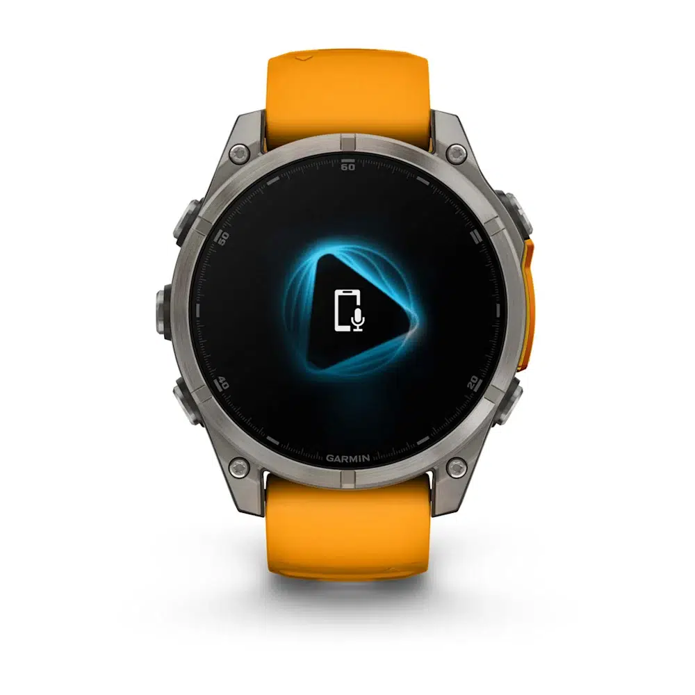 fenix 8 - 47 mm, AMOLED Sapphire, Titanyum, Turuncu/Grafit Silikon